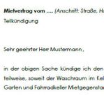 Der Vermieter begründet die Teilkündigung mit der Neuschaffung von Wohnraum.