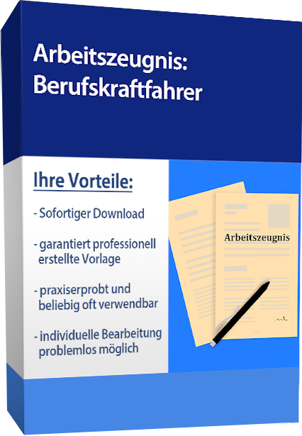 Zwischenzeugnis (sehr gut) - Berufskraftfahrer (englisch)
