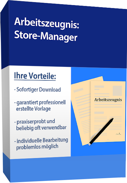 Zwischenzeugnis (gut) - Store-Manager (englisch)