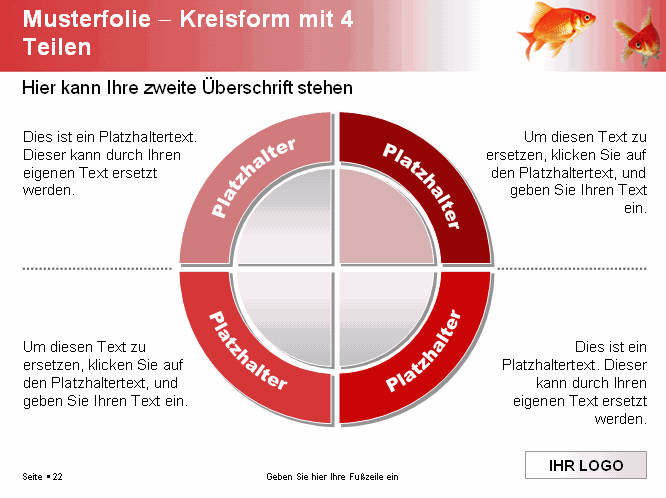 Powerpoint-Vorlage - Goldfische (rot)