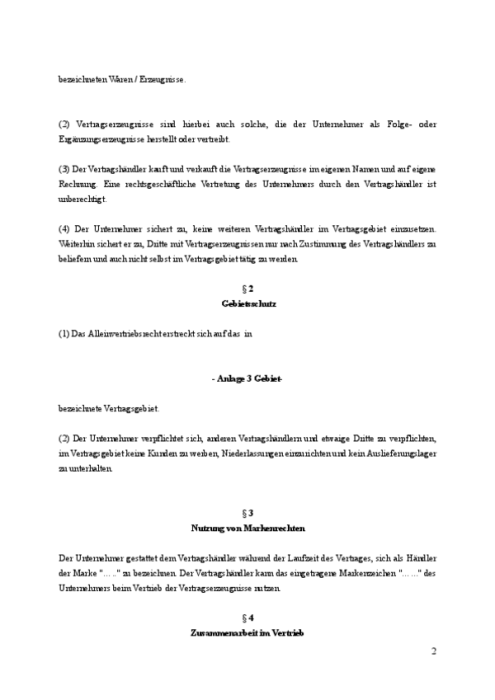 Alleinvertriebsvertrag - Vorlage vom Anwalt zum Download