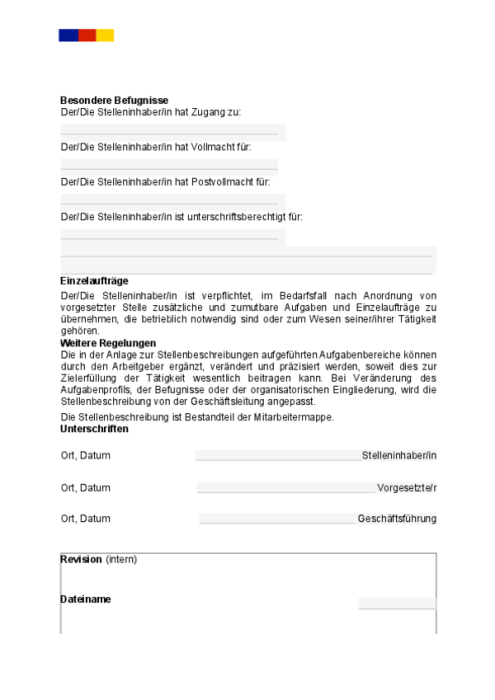 Stellenbeschreibung - Mechaniker/in 
