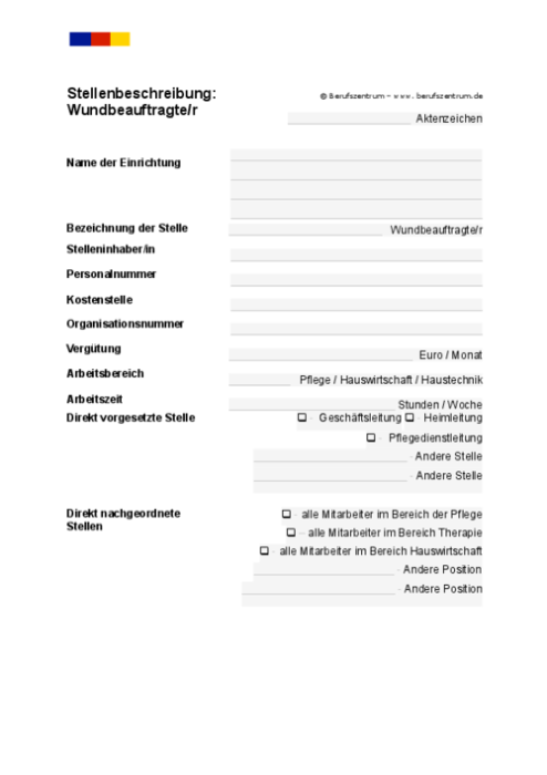 Stellenbeschreibung - Wundbeauftragte/r