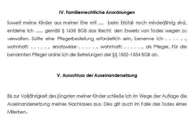 Notarielles Geschiedenentestament
