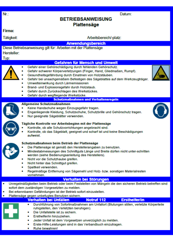 Betriebsanweisung Aspen 2 , TRGS 555 Betriebsanweisung und Information ...
