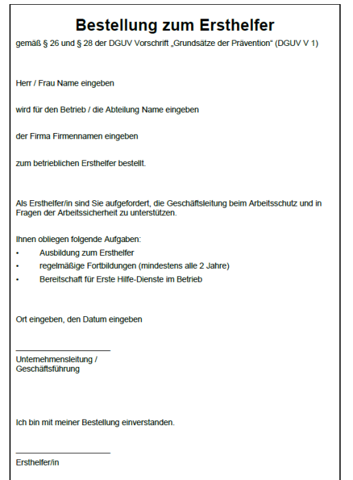 Verbandbuch der DGUV, betriebinbestform: Medienshop für die betriebliche  Ausbildung und Unterweisung.