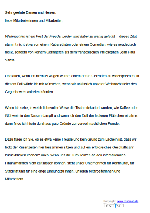 Weihnachtsrede Fur Eine Weihnachtsfeier In Ihrer Firma Geschaftlich Muster 2 Nur 4 90 Zum Download