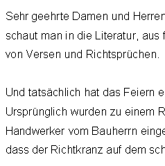 Musterrede - Richtfest eines Altersheim