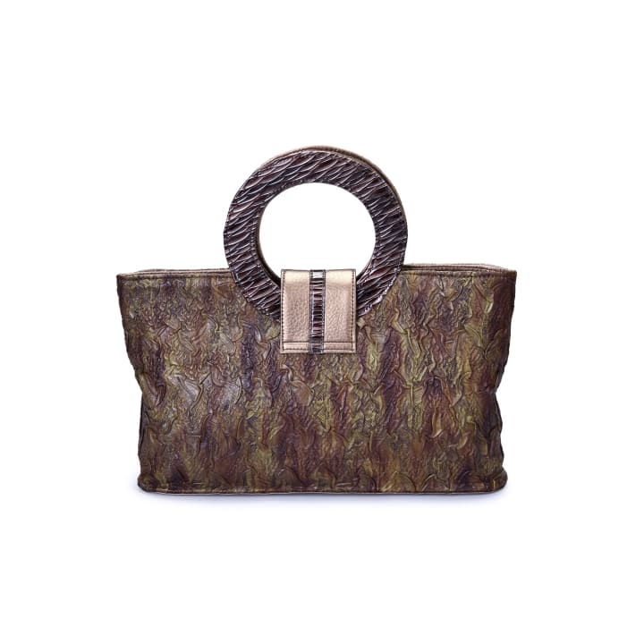 Murcia Women Khaki Leatherette Hand Bag