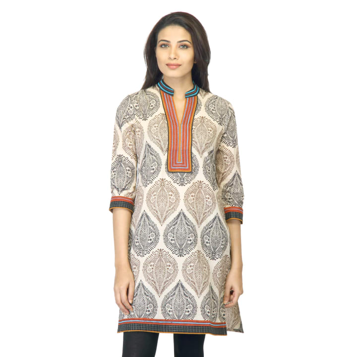 Mother Earth Women Printed Cream Kurta