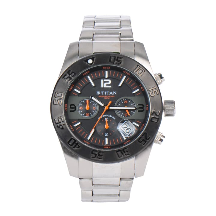 Titan Men Chronograph Black Dial Watch