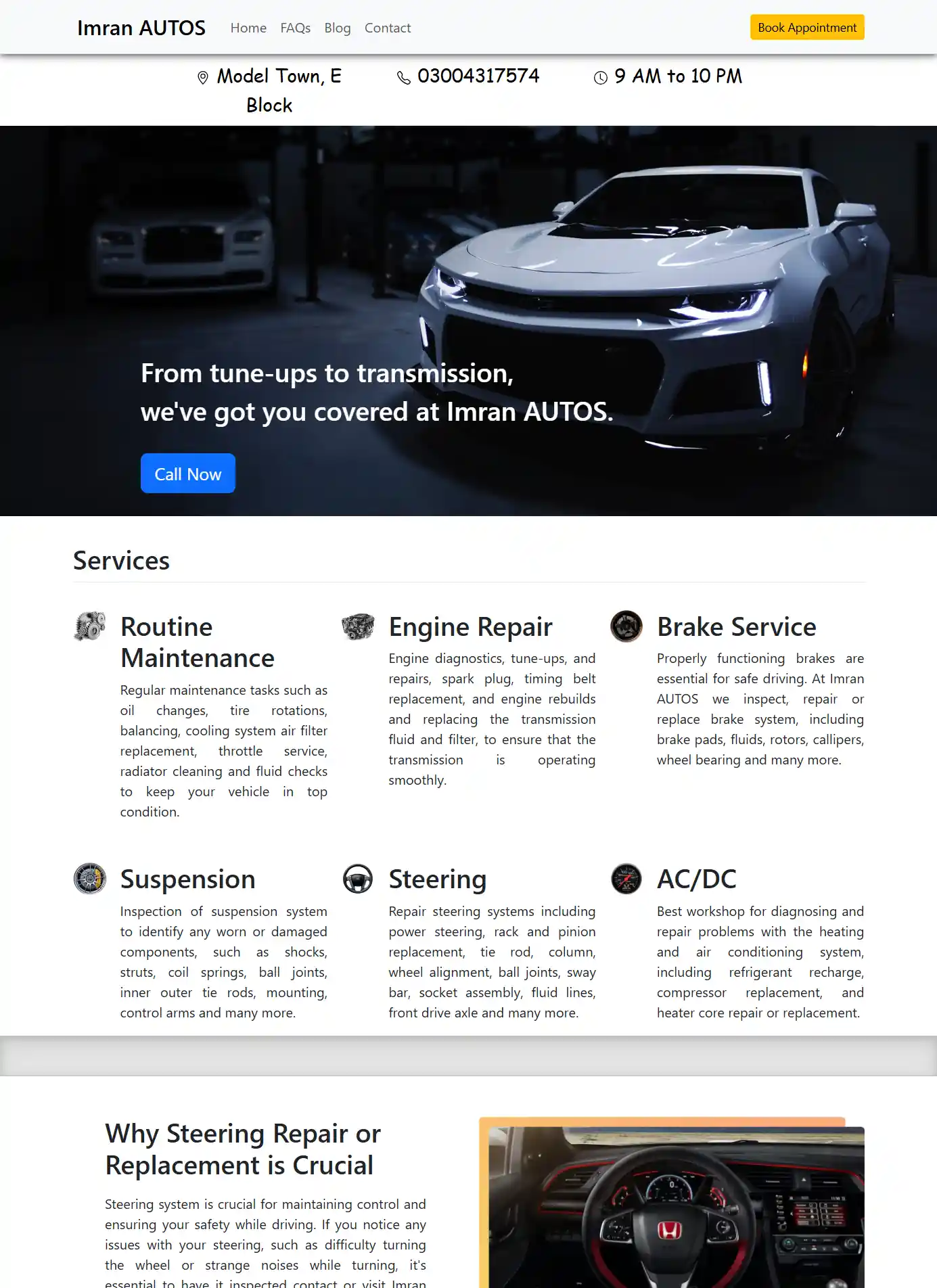 Imran AUTOS website project