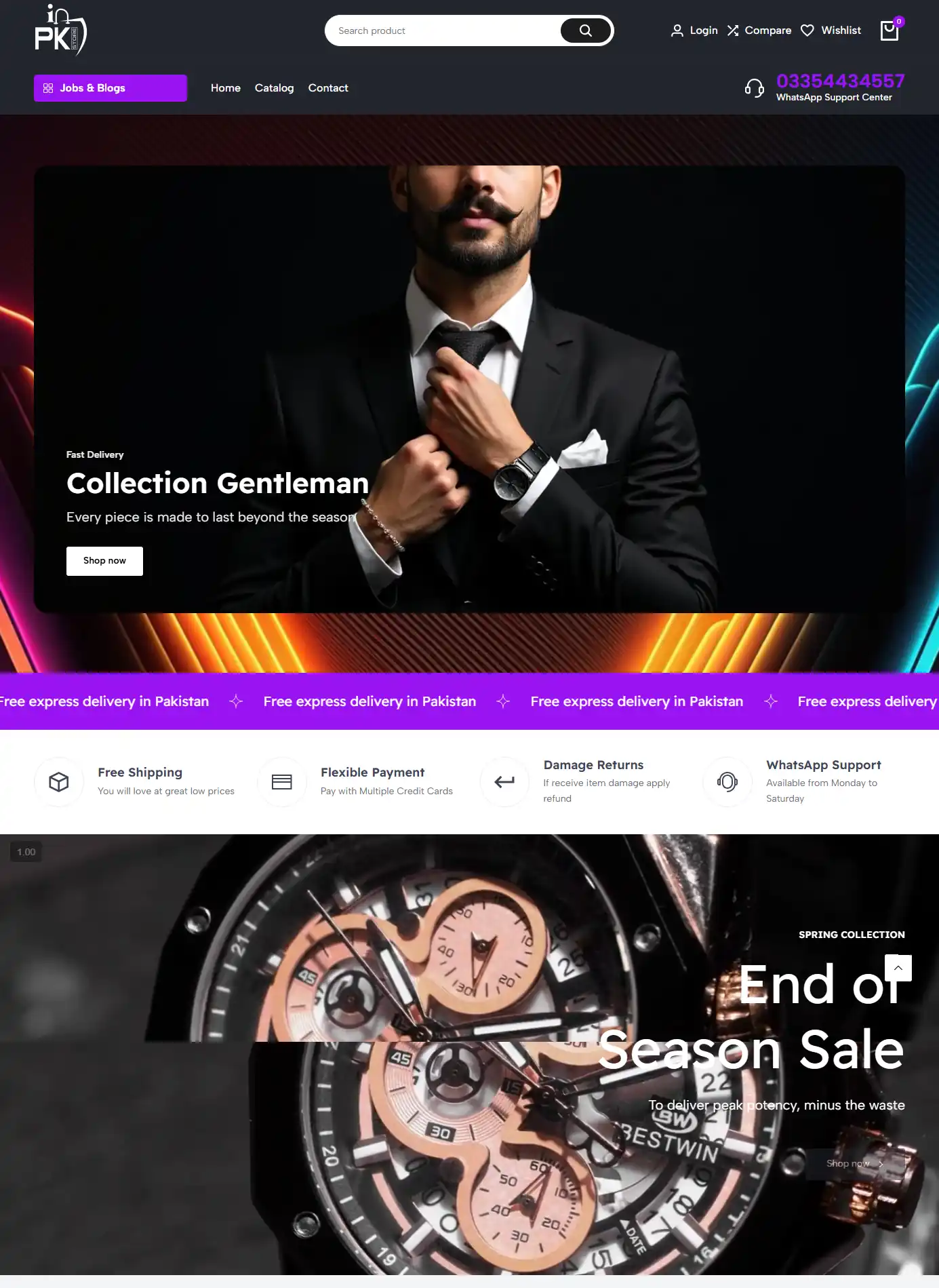 inPkStore Shopify website project