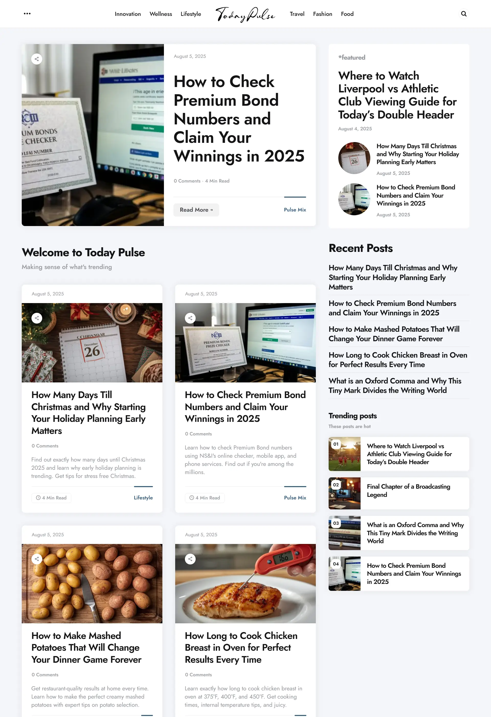 todaypulse wordpress blog website project