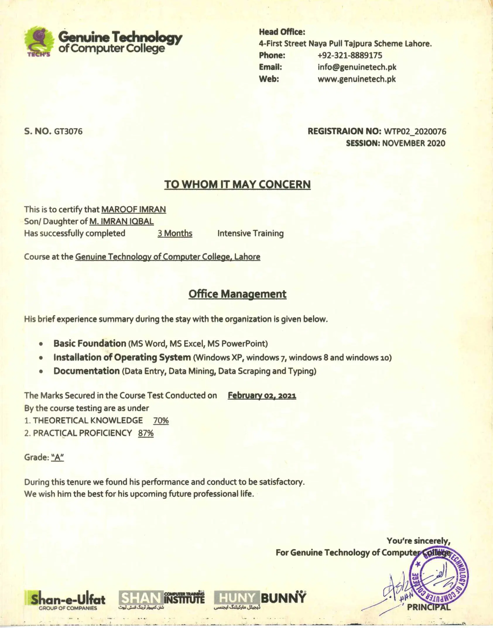 Office Management Course Genuine Tech