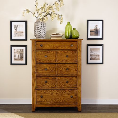 Picture of LAKE VIEW 5 DRAWER OAK CHEST