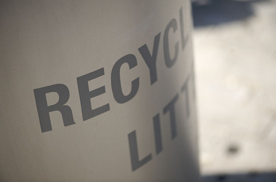 Recycling Etching on Bin - Woolwich