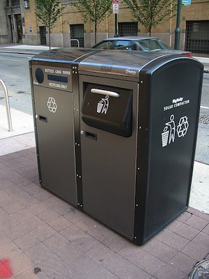 Solar powered bin