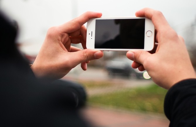 Person using smartphone