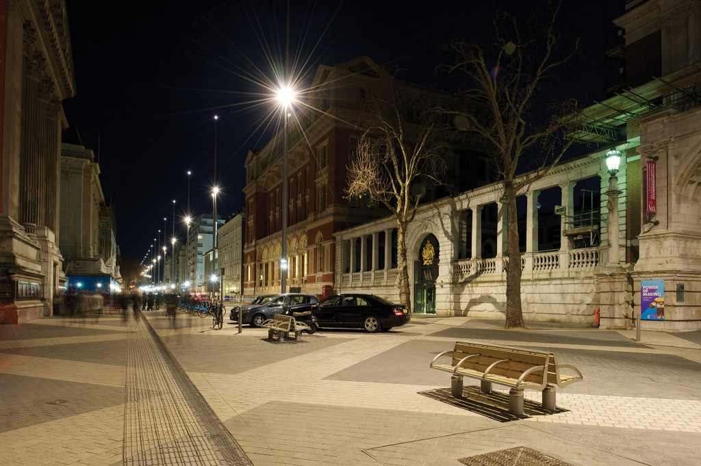 Yorkstone Granite setts at night