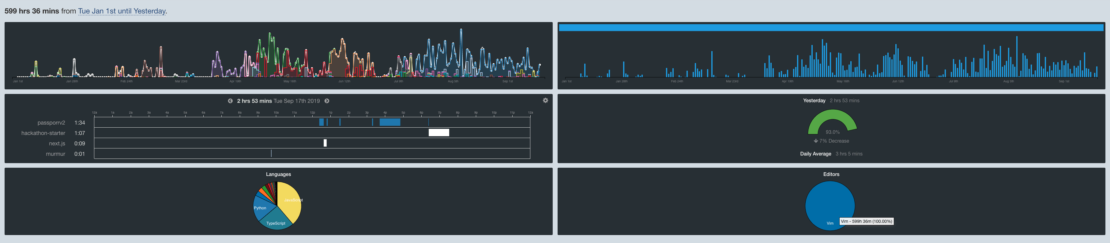 Wakatime stats