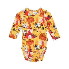 Muumi Retkeily-body keltainen