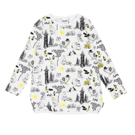 Muumi Laiskottelu-tunika mustavalkoinen