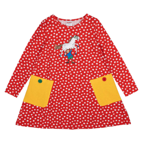 Pippi Longstocking Speckled Dress Red