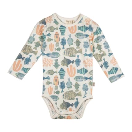 Ma-ia Family Fishes Bodysuit White