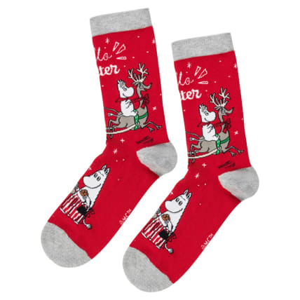 Moomin Hello Winter Socks Red