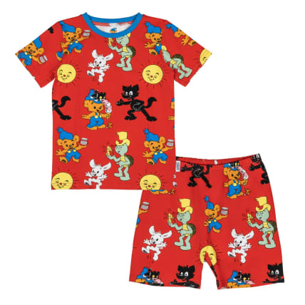 Bamse Nalle-kamut-shortsipyjama punainen