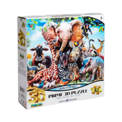 Prime 3D Puzzle 63 Pieces African Smile