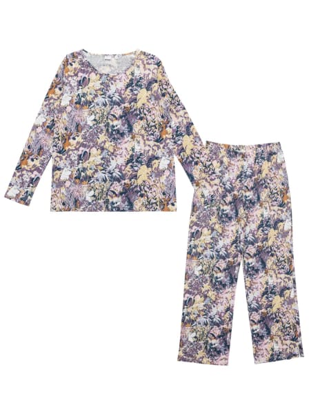 Muumi Hilla-pyjama lehtev&auml; liila