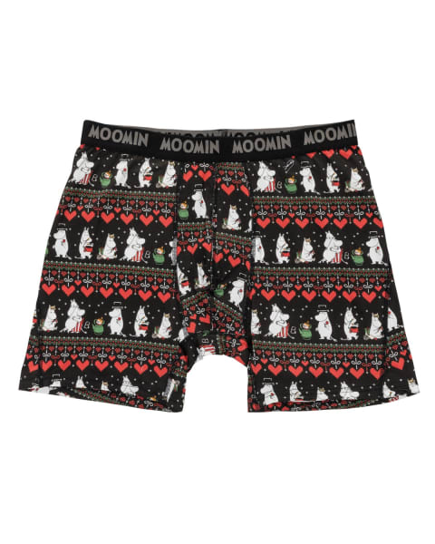 Moomin Winter Heart Boxers Black
