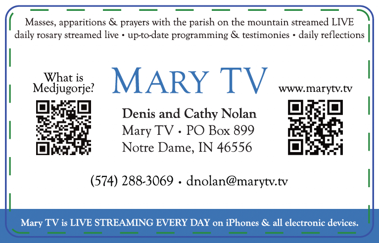 Back of the MaryTV business card