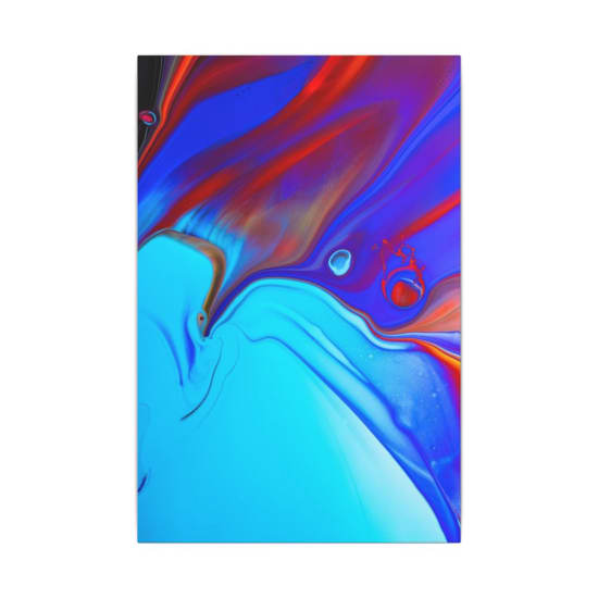 From above of colorful iridescent paints flowing and mixing together as abstract background