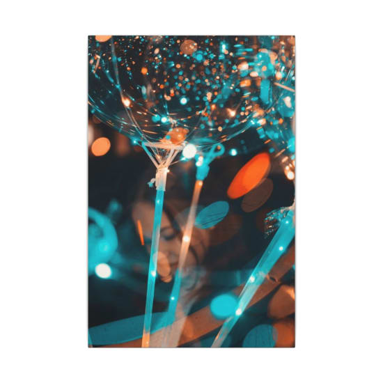 Colorful bokeh effect with balloons and party lights creating a festive atmosphere.