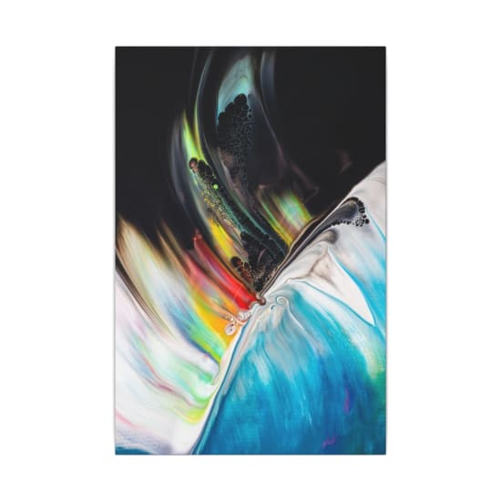 Dynamic abstract artwork featuring vibrant swirling colors and motion effects.