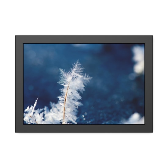 Close-up of intricate ice crystal formations on a cold winter day outdoors.