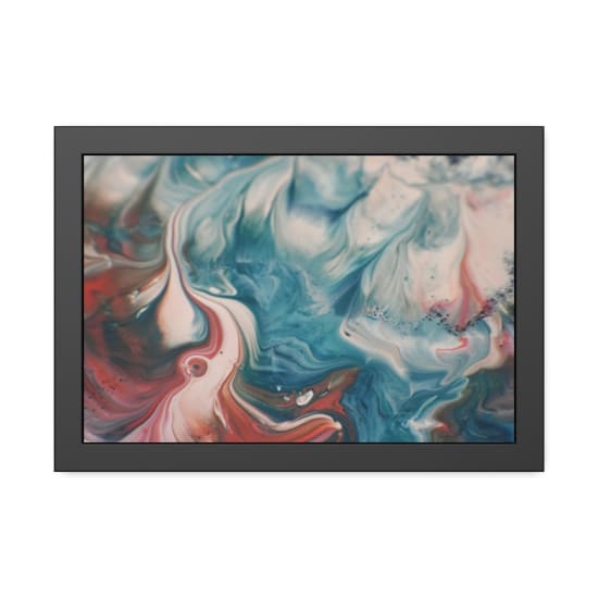 Colorful abstract painting with swirling patterns and fluid designs, ideal for art and décor