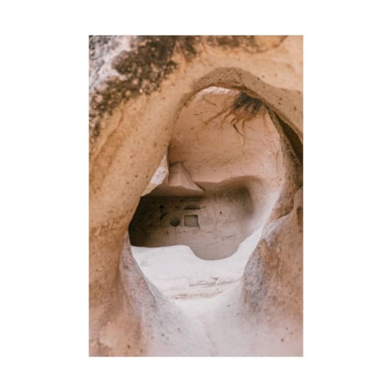 Empty soundless untouched stony cave of dry desert in daytime in wild nature