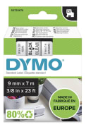 Tape Dymo D1 9mm x 7m sort/klar