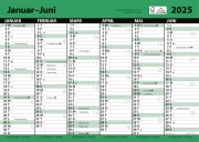 Kontorkalender A4 enkel m.linjer 2025