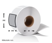 Etikett Thermo hvit 102x192mm kj.76mm