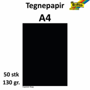 Tegnepapir A4 130g sort 50pk