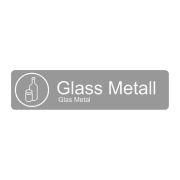 Etikett PU Glass Metall 20x5cm