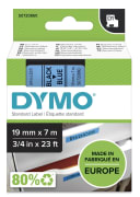 Tape Dymo D1 19mm x 7m sort/blå