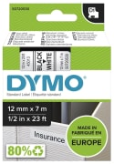 Tape Dymo D1 12mm x 7m sort/hvit