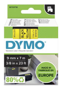 Tape Dymo D1 9mm x 7m sort/gul