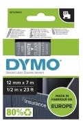 Tape Dymo D1 12mmx 7m hvit/klar